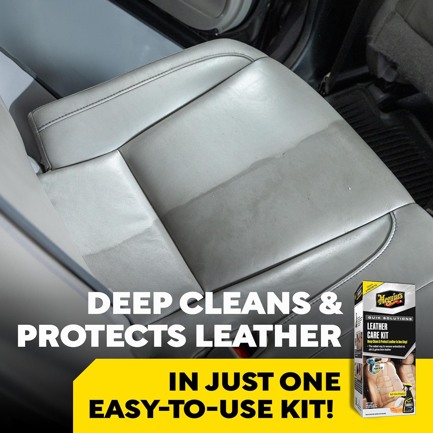 G55266 Meguiar's Quik Solution Leather Care Kit เมกไกวส์ ชุดทำความสะอาดและบำรุงเบาะหนัง