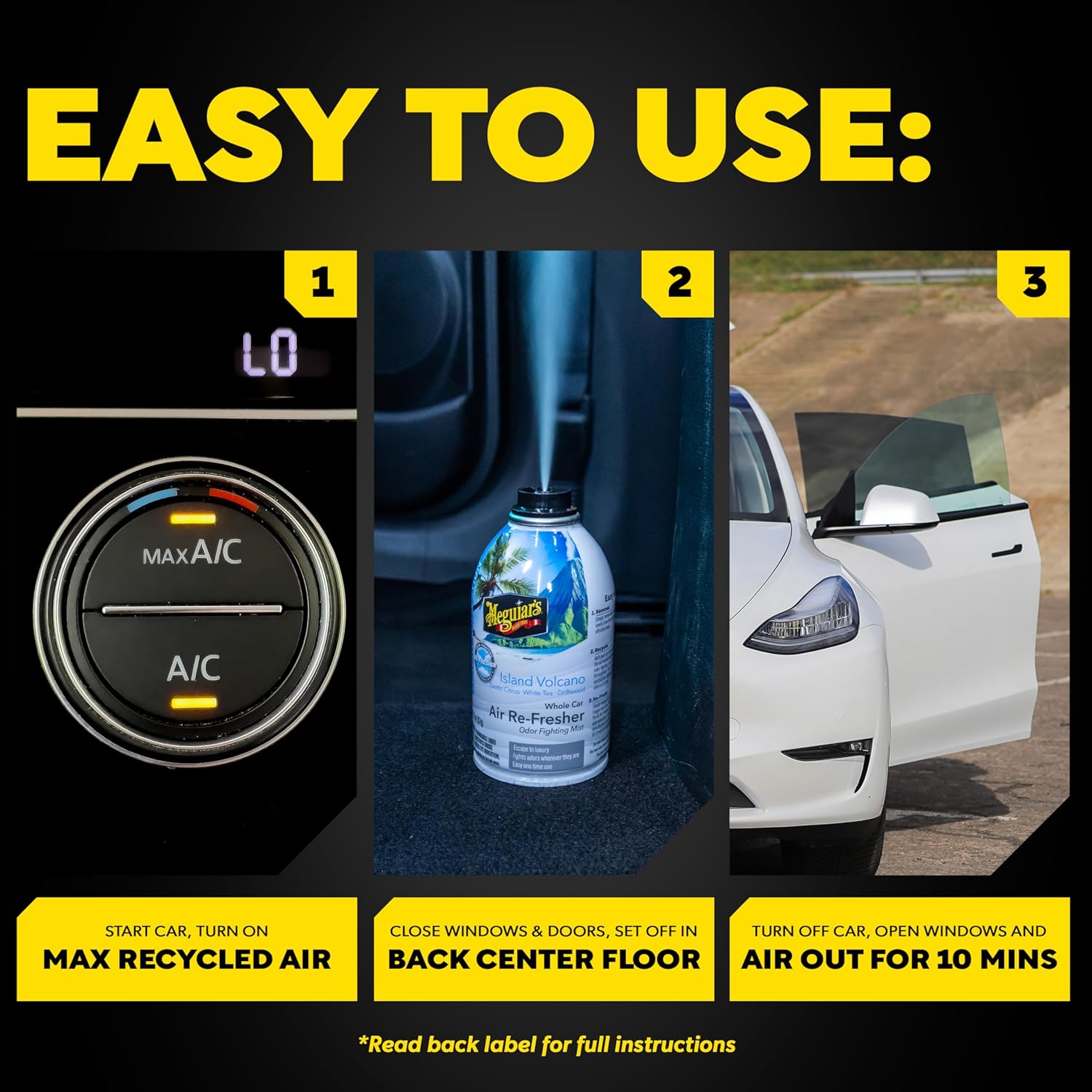 Meguiar's G262502 Air Re-Fresher Odor Eliminator (Island Volcano) 2.5 OZ.น้ำยาปรับอากาศ กำจัดกลิ่นไม่พึงประสงค์ กลิ่นไอส์แลนด์ โวลเคโน