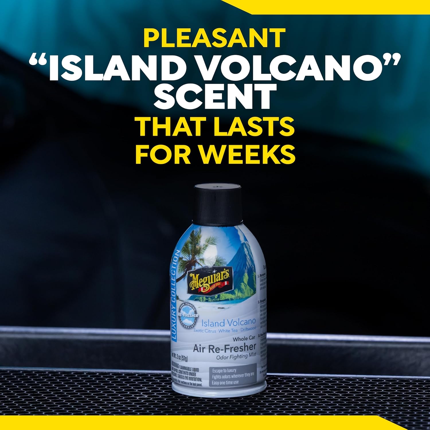 Meguiar's G262502 Air Re-Fresher Odor Eliminator (Island Volcano) 2.5 OZ.น้ำยาปรับอากาศ กำจัดกลิ่นไม่พึงประสงค์ กลิ่นไอส์แลนด์ โวลเคโน