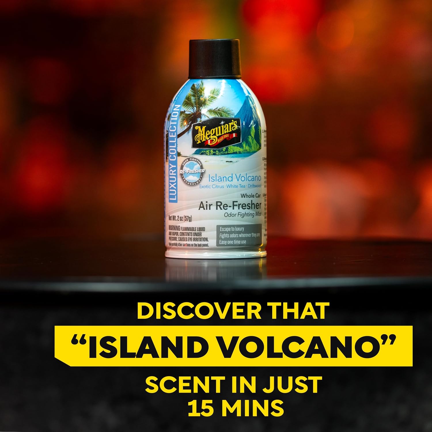 Meguiar's G262502 Air Re-Fresher Odor Eliminator (Island Volcano) 2.5 OZ.น้ำยาปรับอากาศ กำจัดกลิ่นไม่พึงประสงค์ กลิ่นไอส์แลนด์ โวลเคโน