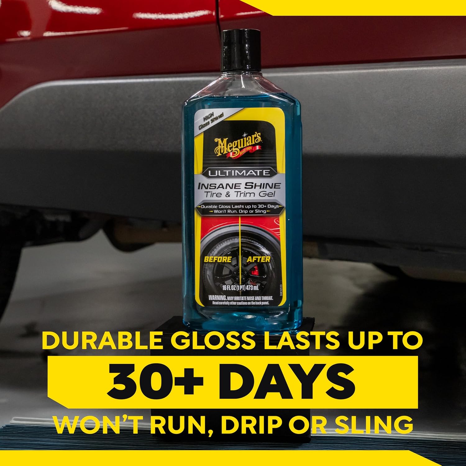 Meguiar's G262016 Ultimate Insane Shine Tire & Trim Gel น้ำยาเคลือบเงายาง ชนิดเจล สูตรเงามาก ขนาด 473 มิลลิลิตร