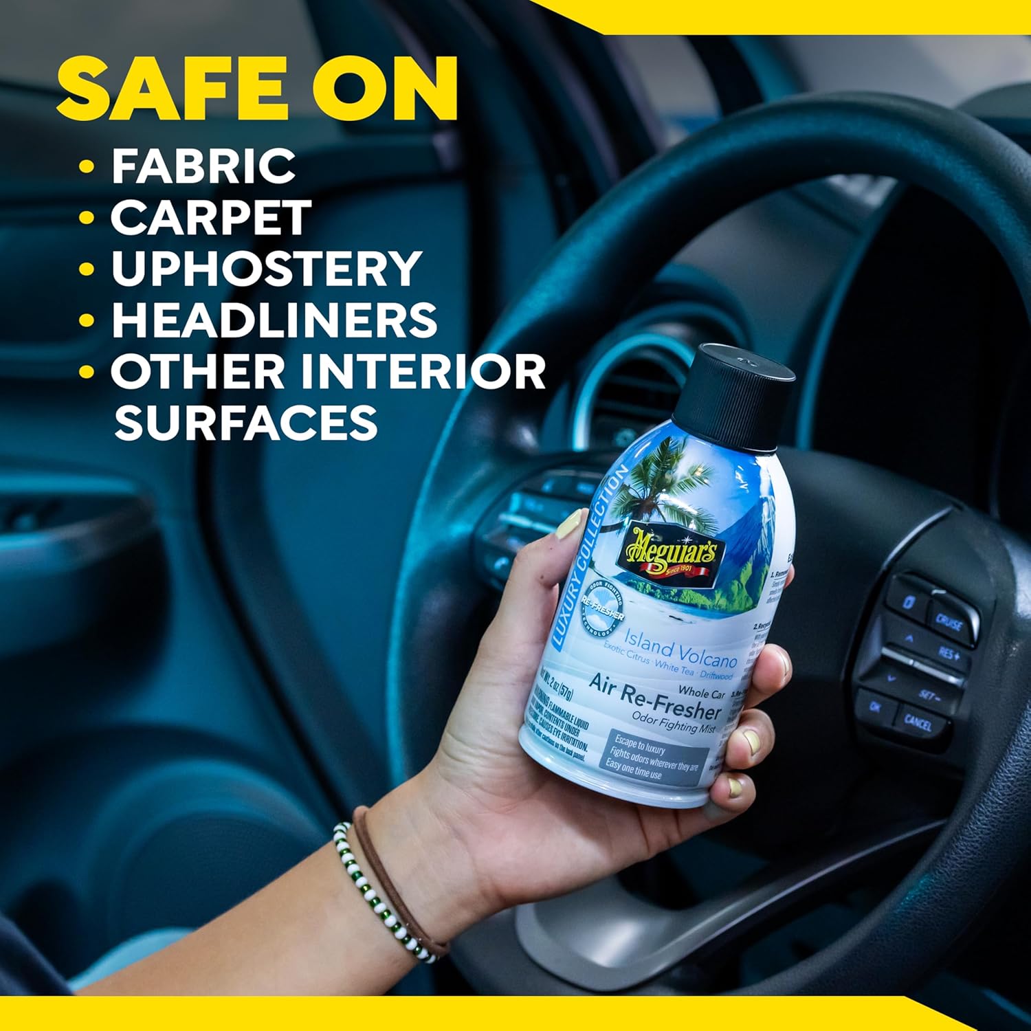 Meguiar's G262502 Air Re-Fresher Odor Eliminator (Island Volcano) 2.5 OZ.น้ำยาปรับอากาศ กำจัดกลิ่นไม่พึงประสงค์ กลิ่นไอส์แลนด์ โวลเคโน